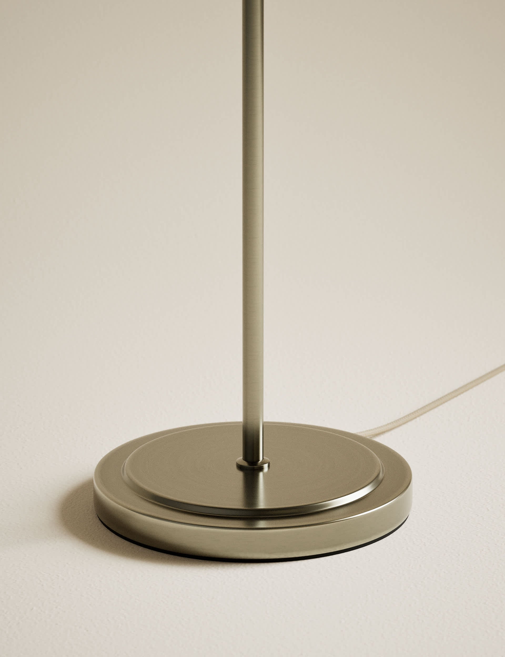 Scallop pleated shade brass base floor lamp (British brand)