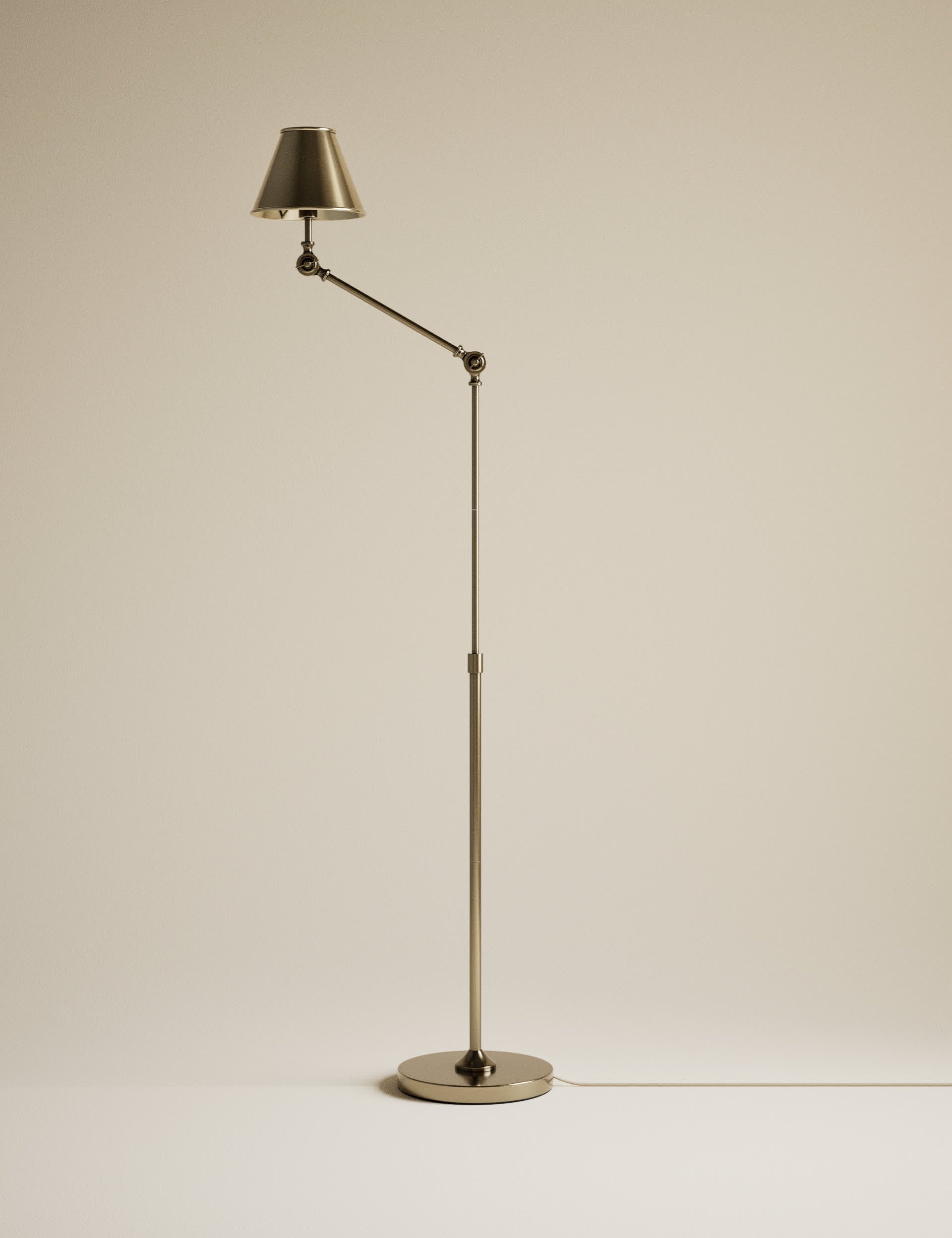 Brass Hat adjustable floor lamp warm metallic finish - British product