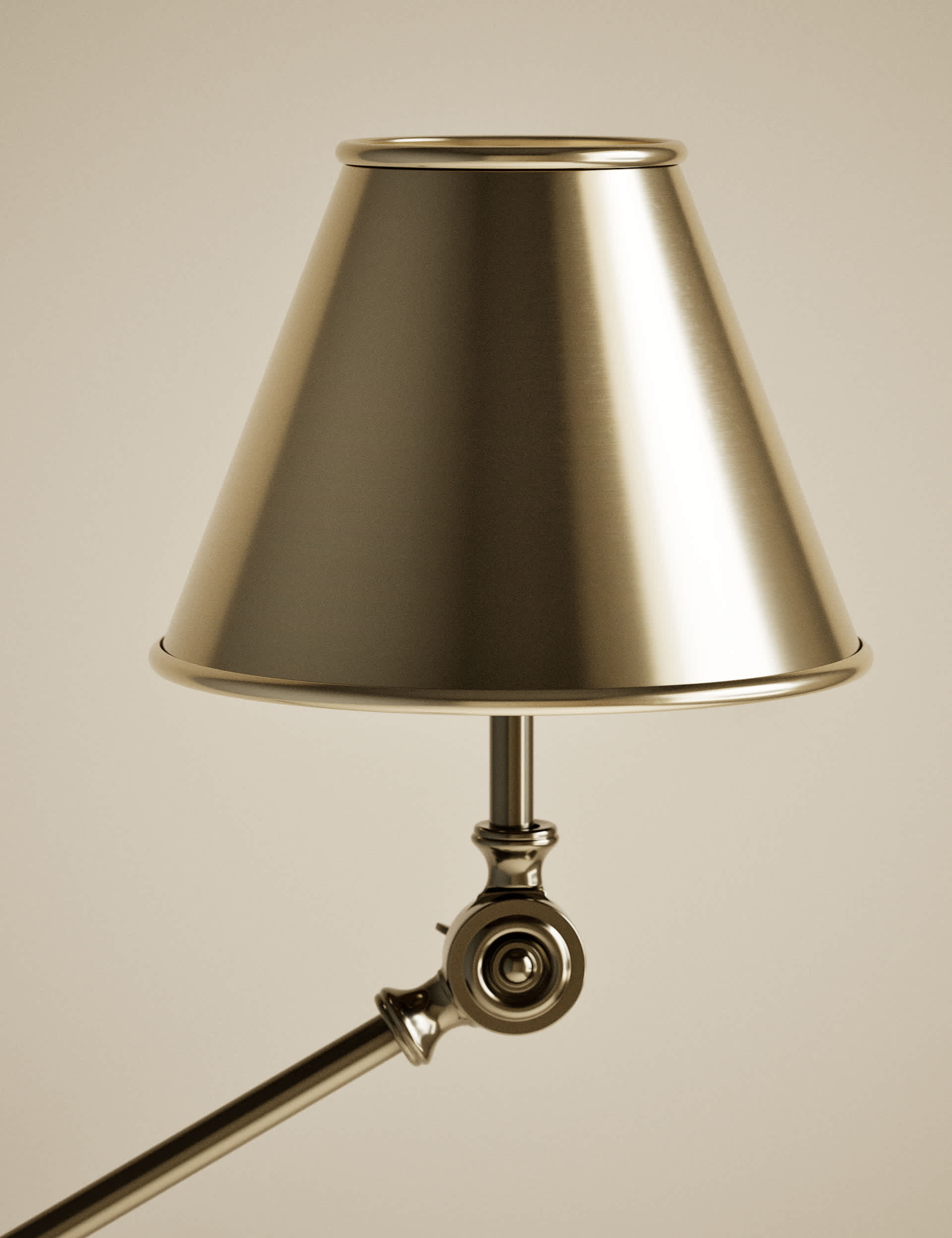 Brass Hat adjustable floor lamp warm metallic finish - British product