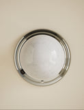 Rechargeable ribbed wall light with marbled glass bulb - British product