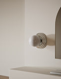 Rechargeable ribbed wall light with marbled glass bulb - British product