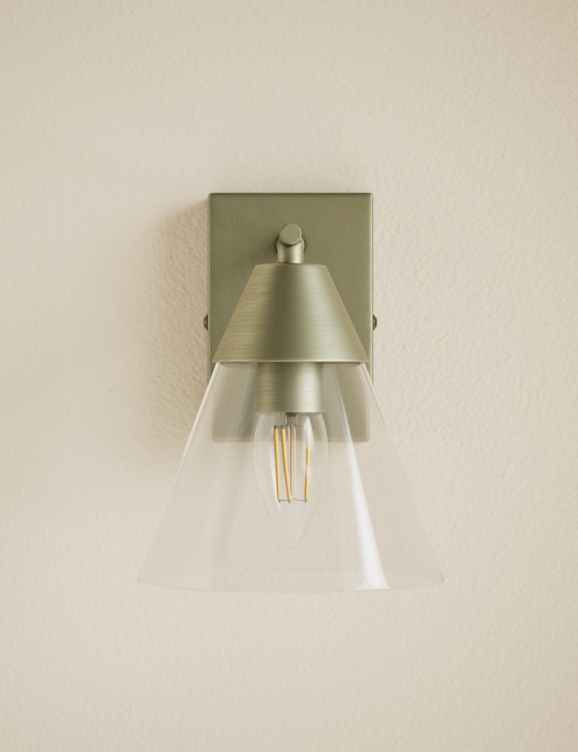 Square Base Cone Hinged Wall Light