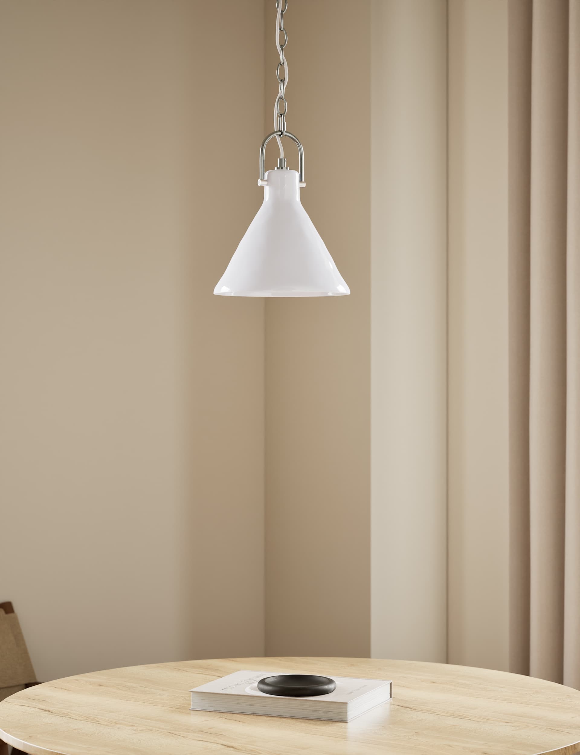Ceramic mottled cone pendant light 24.5cm - British product