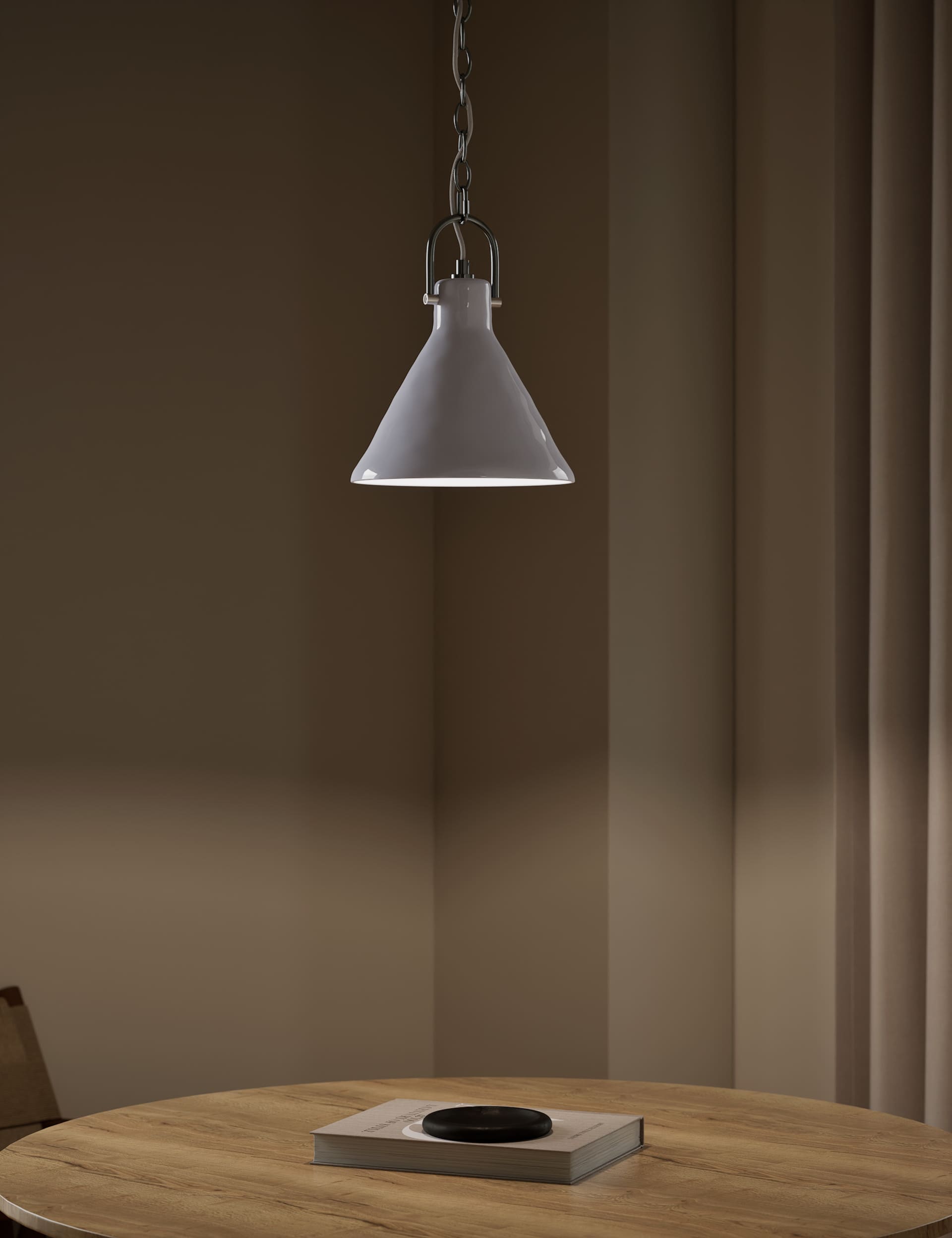 Ceramic mottled cone pendant light 24.5cm - British product