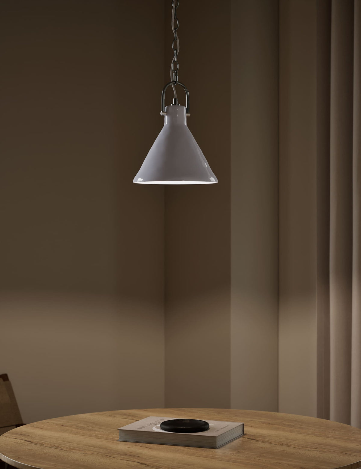 Ceramic mottled cone pendant light 24.5cm - British product