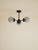 Sputnik bubble glass three-arm flush ceiling light 51 cm - British product