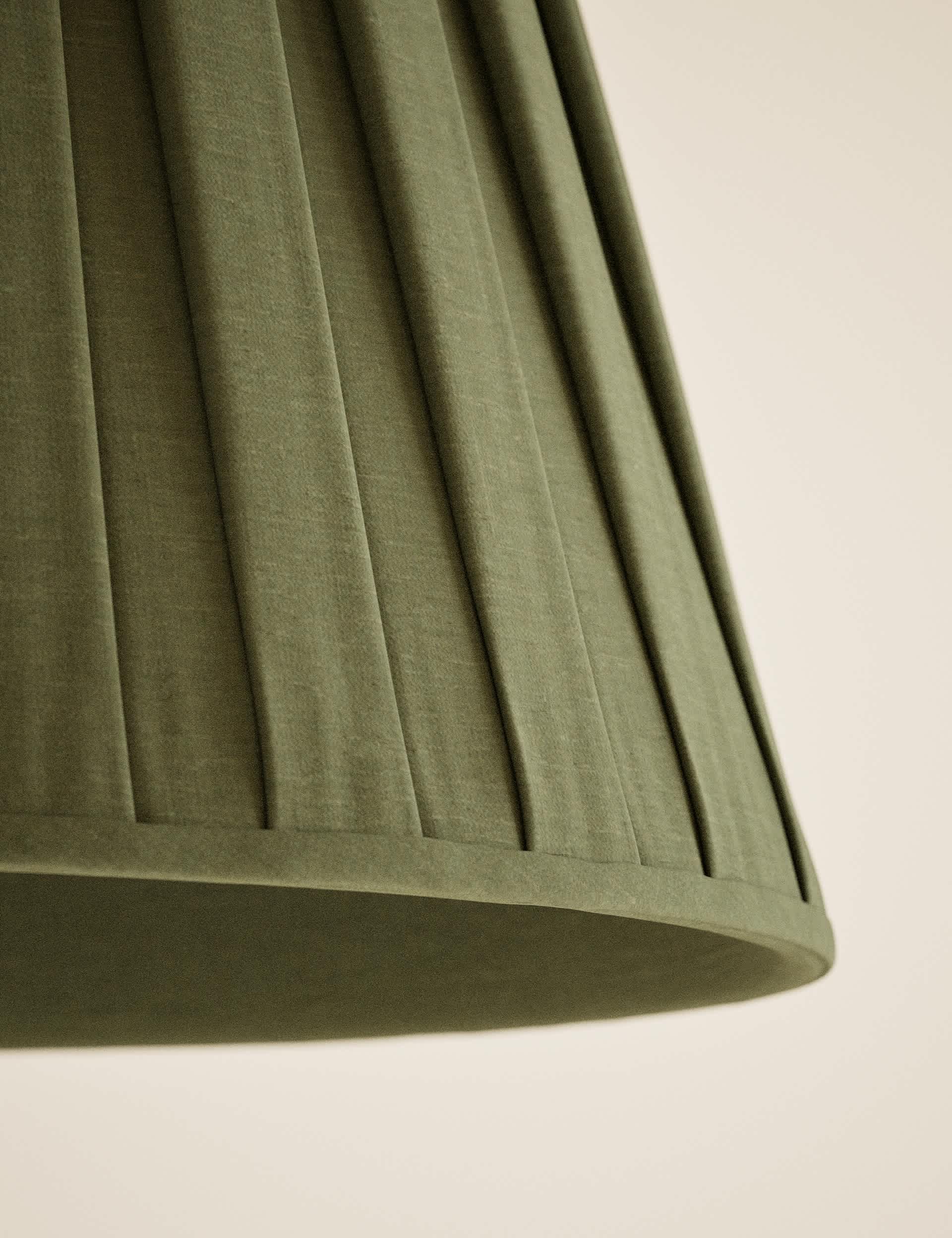 Large Wide Pleated Fabric Shade