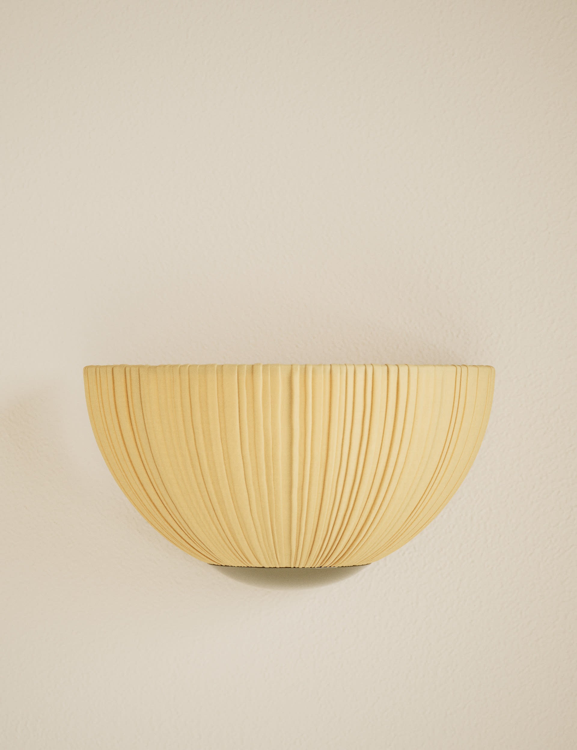 Pleated fabric flush wall light, imported from the UK