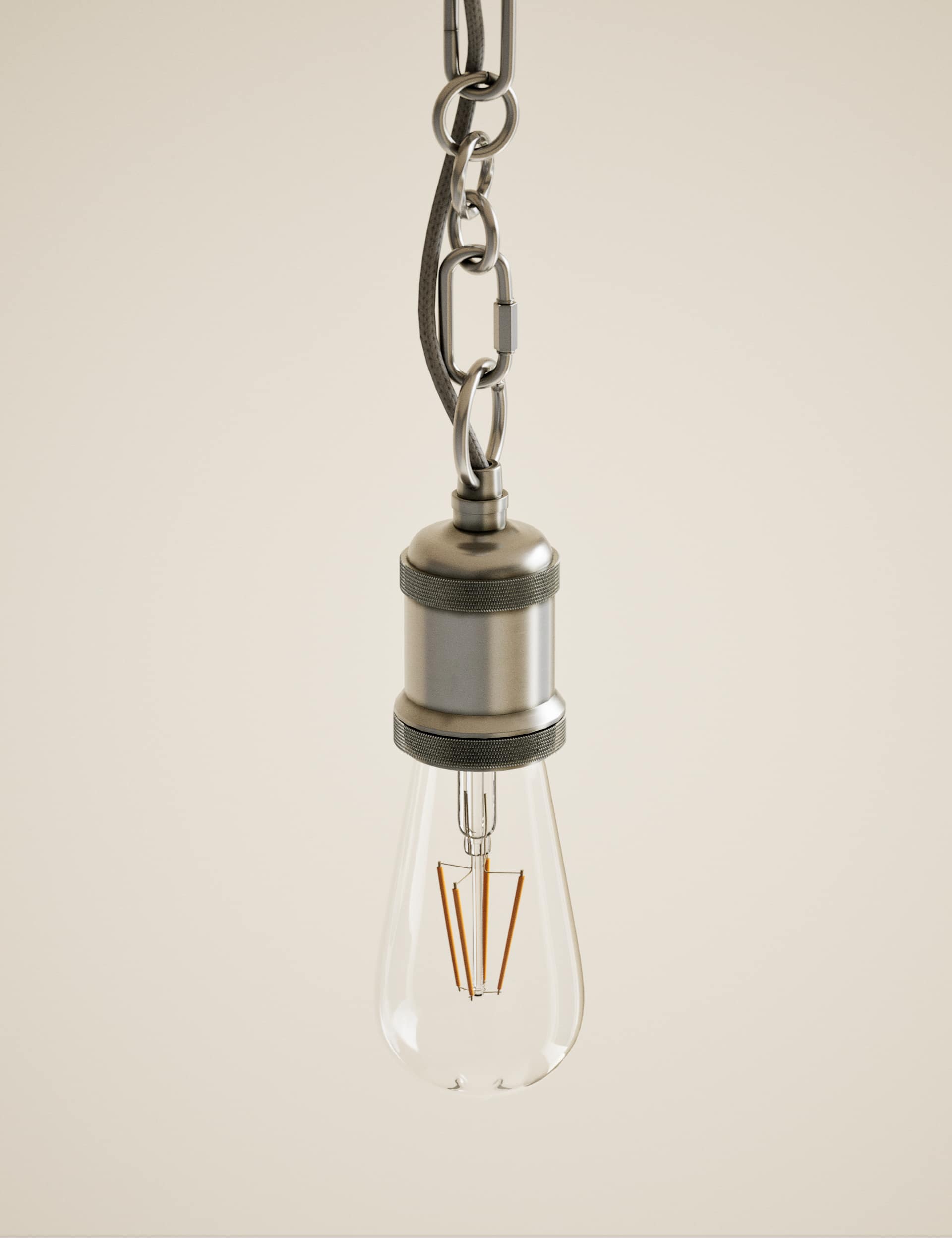 Chain lighting cable kit with metal chain and ceiling fitting (British brand)