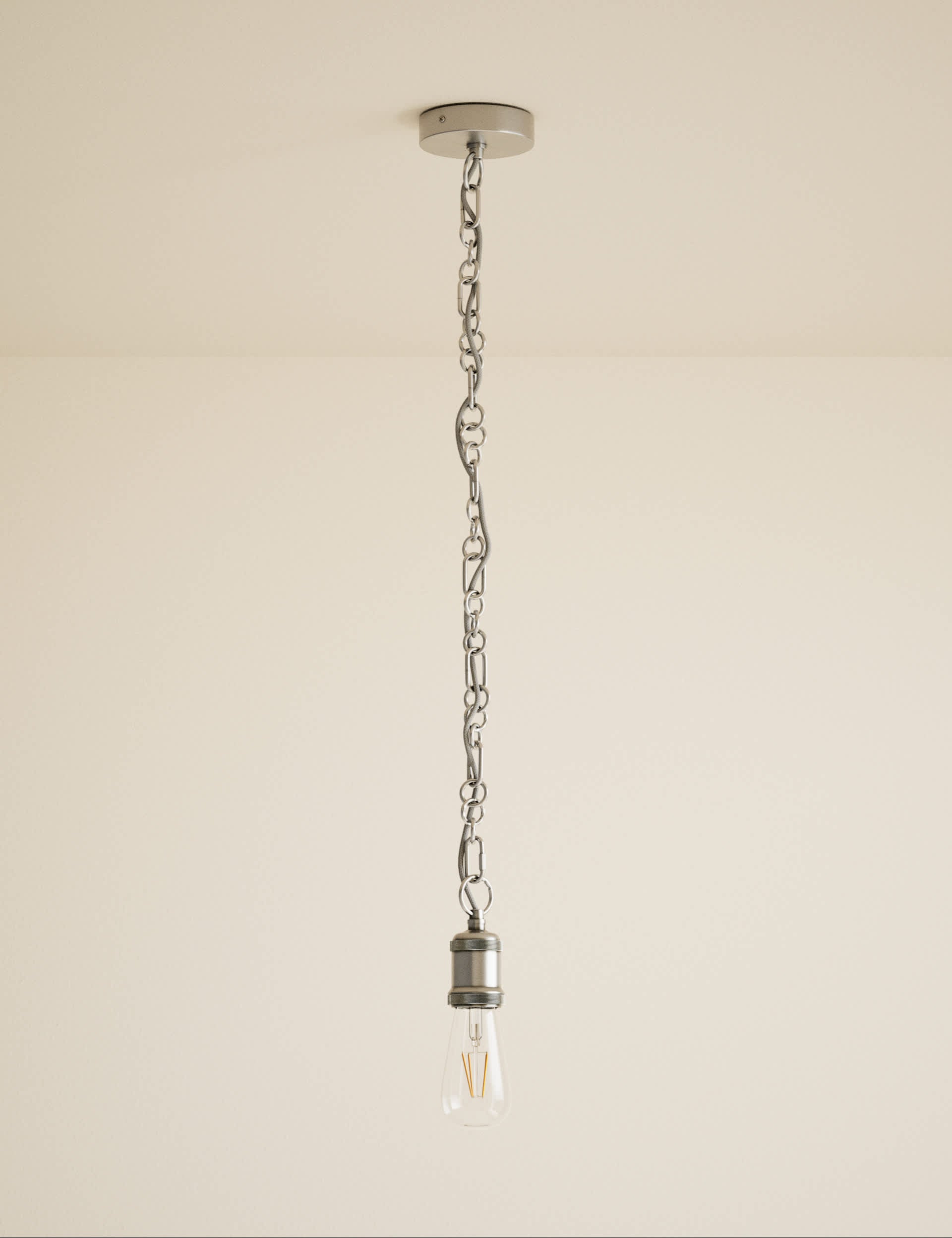 Chain lighting cable kit with metal chain and ceiling fitting (British brand)