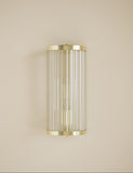 Monroe wall light ribbed glass polished metal, UK version