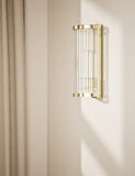 Monroe wall light ribbed glass polished metal, UK version