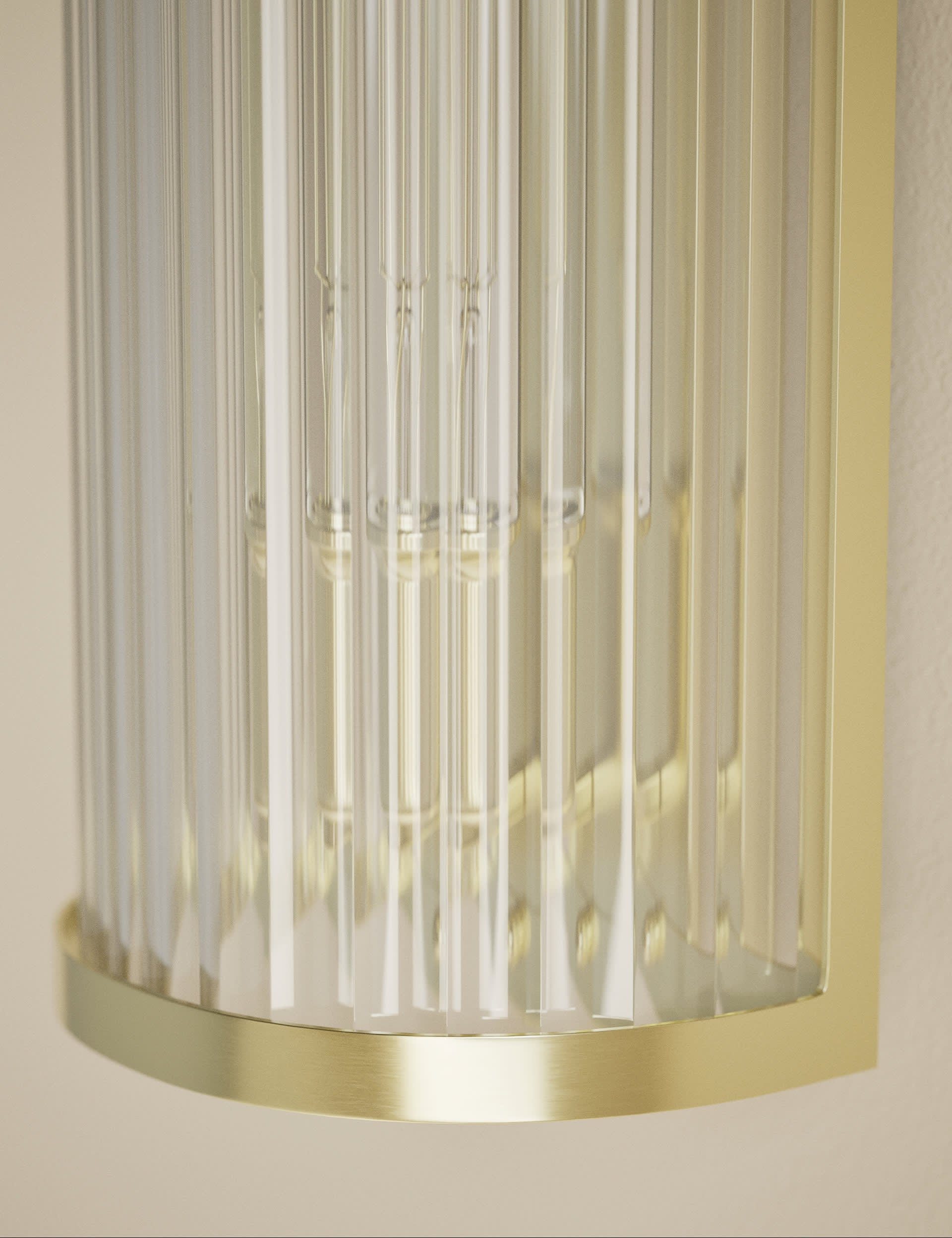 Monroe wall light ribbed glass polished metal, UK version