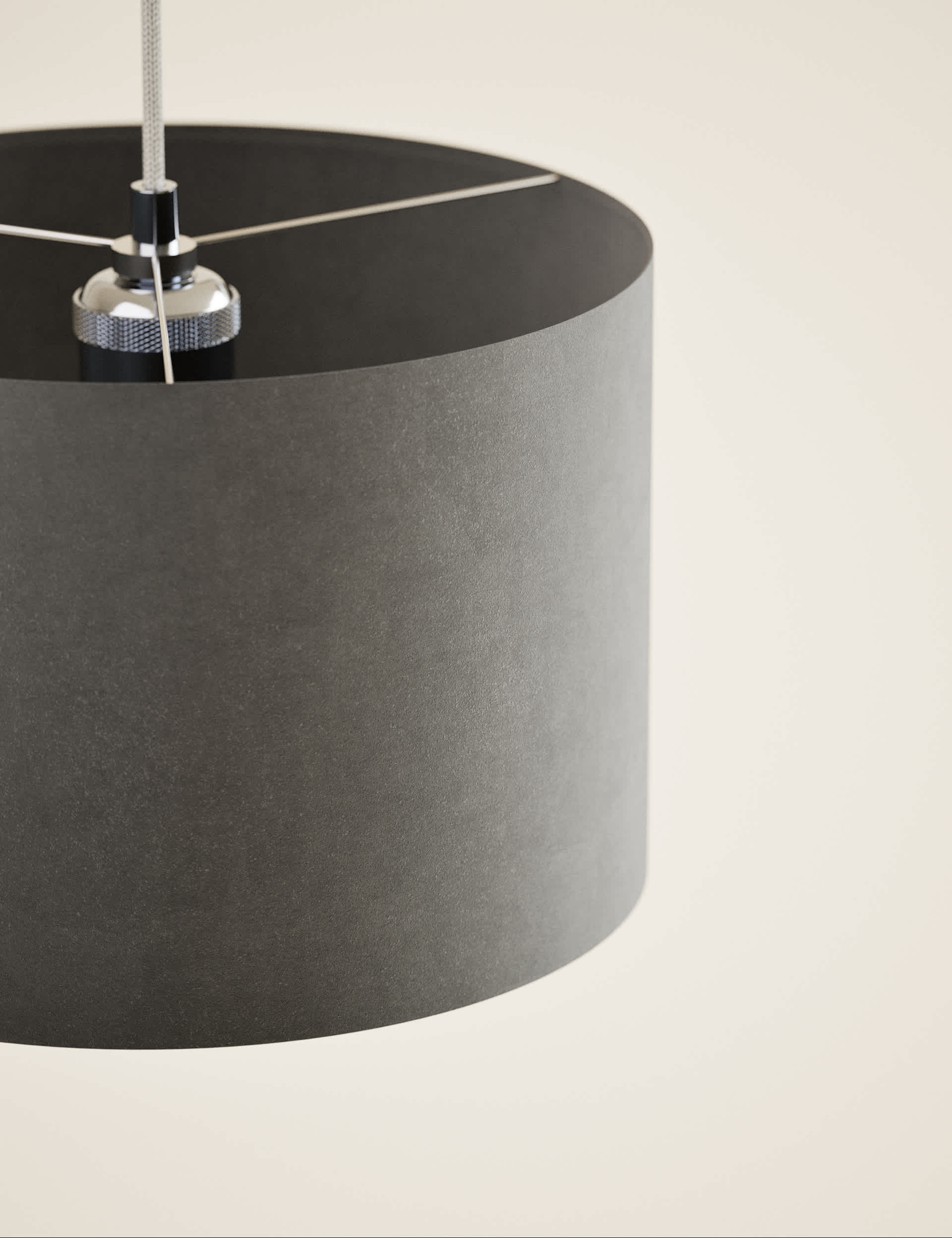 Velvet lamp shade 30cm width - British product