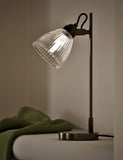 Florence lamp antique brass ribbed glass, imported from the UK