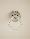 Florence wall light antique brass ribbed glass shade - British product