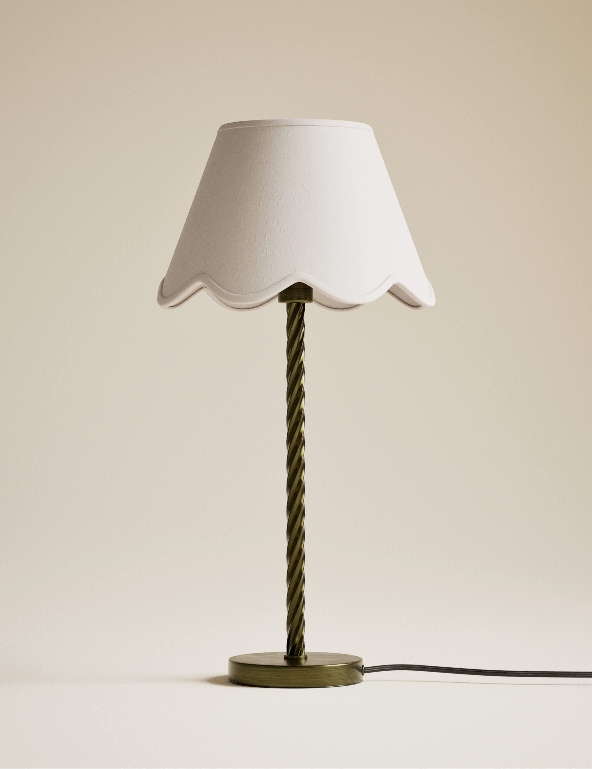 Scallop trim lamp shade 16cm height conical fabric - British product