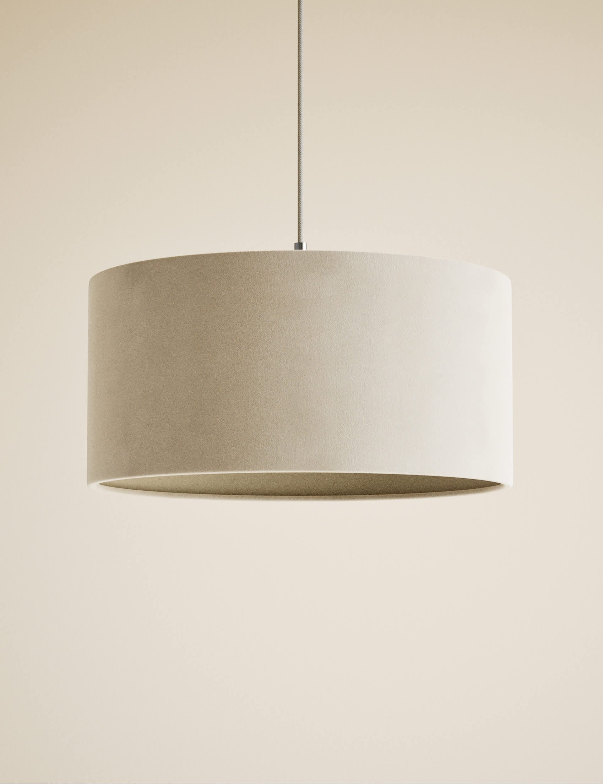 Velvet oversized ceiling lamp shade with soft finish (British brand)