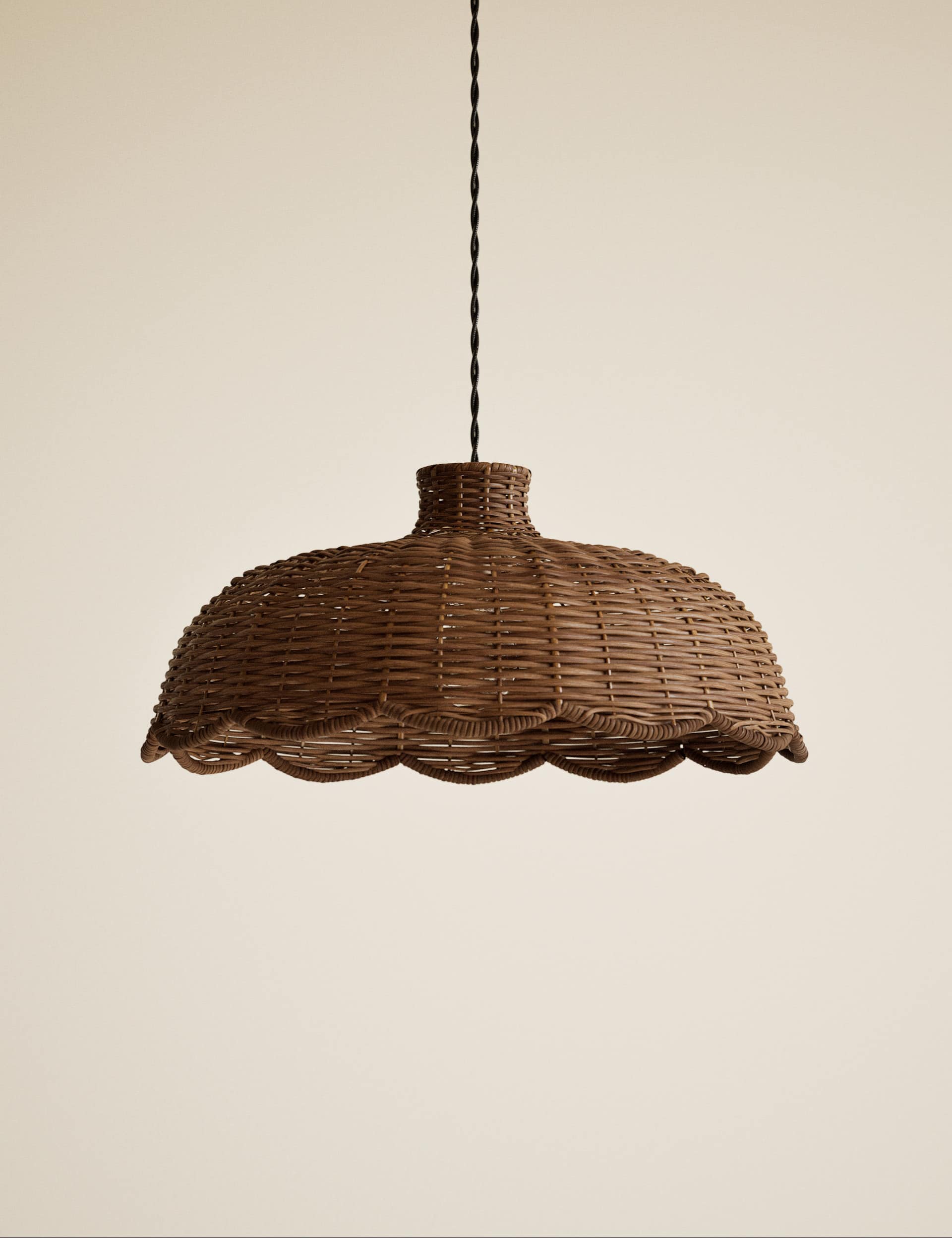 Scallop rattan shade 180cm tall, imported from the UK