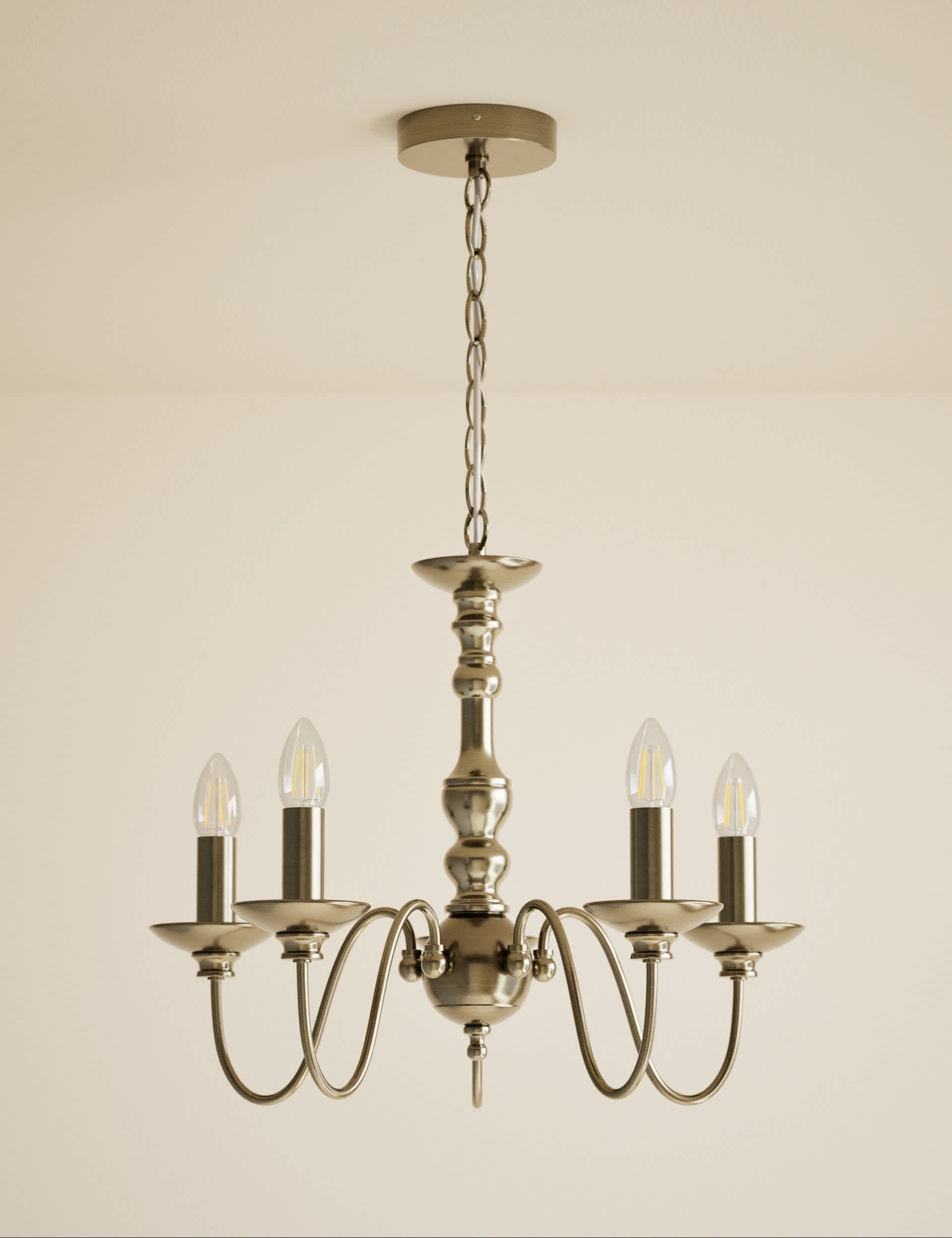 Bethany chandelier antique brass five lights (British brand)