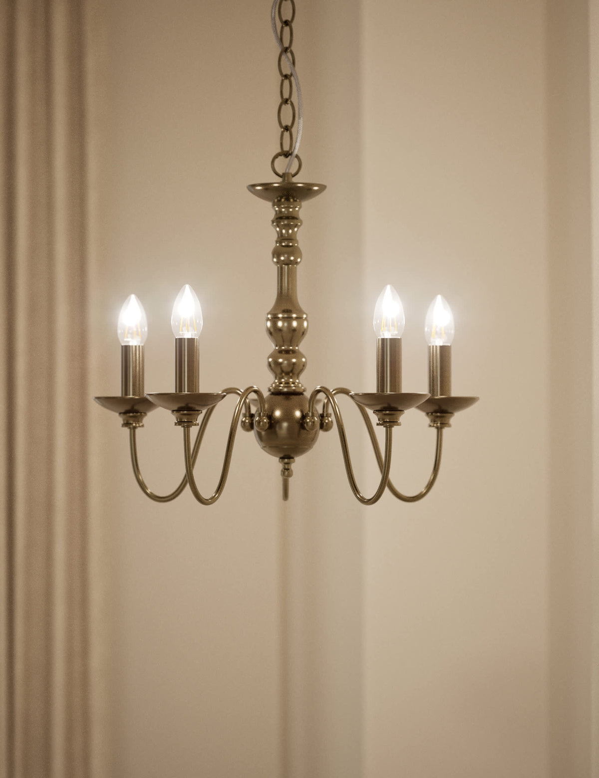 Bethany chandelier antique brass five lights (British brand)