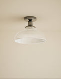 Florence flush ceiling light clear glass shade 30cm - British product