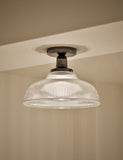Florence flush ceiling light clear glass shade 30cm - British product