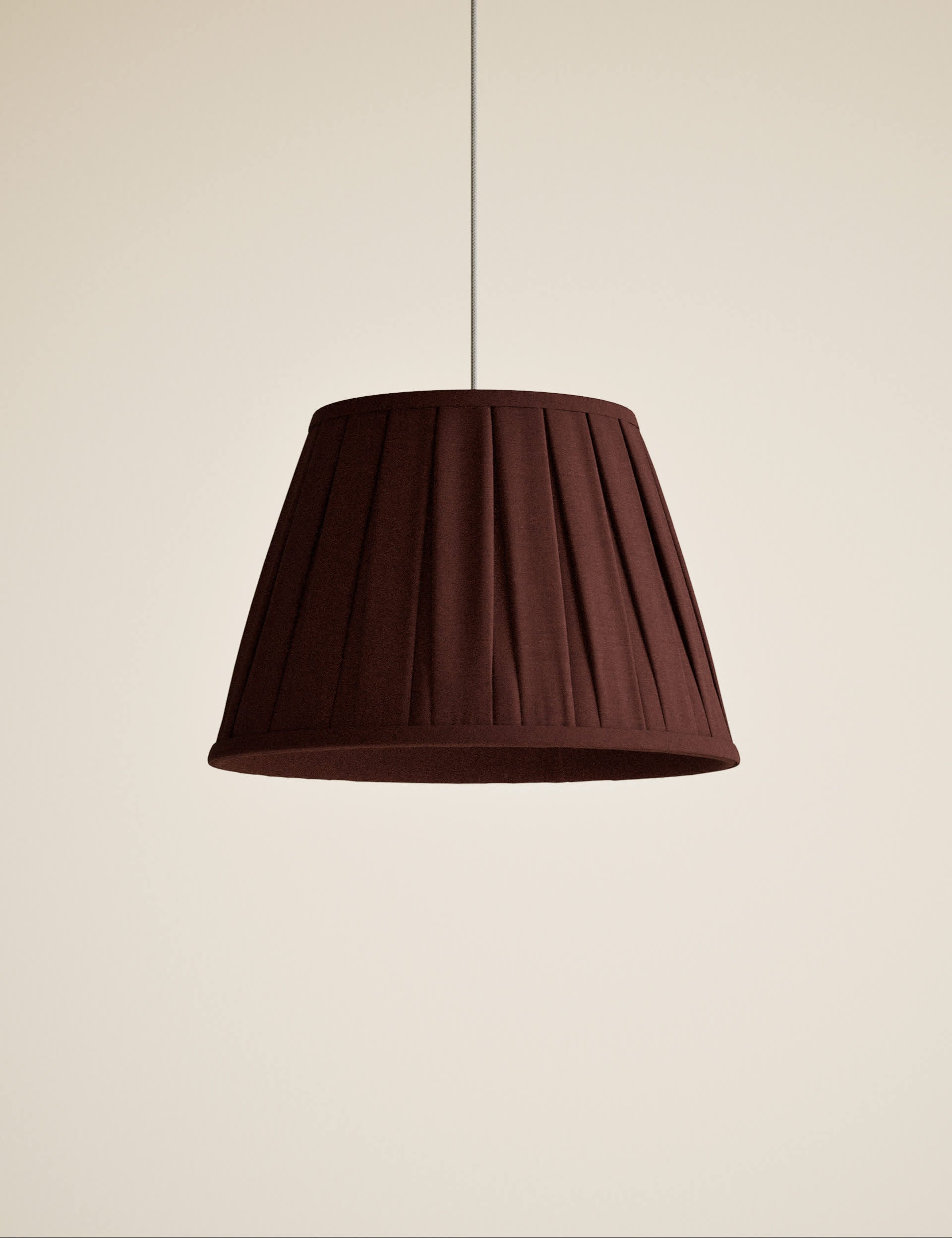 Fabric wide pleated lampshade, UK version