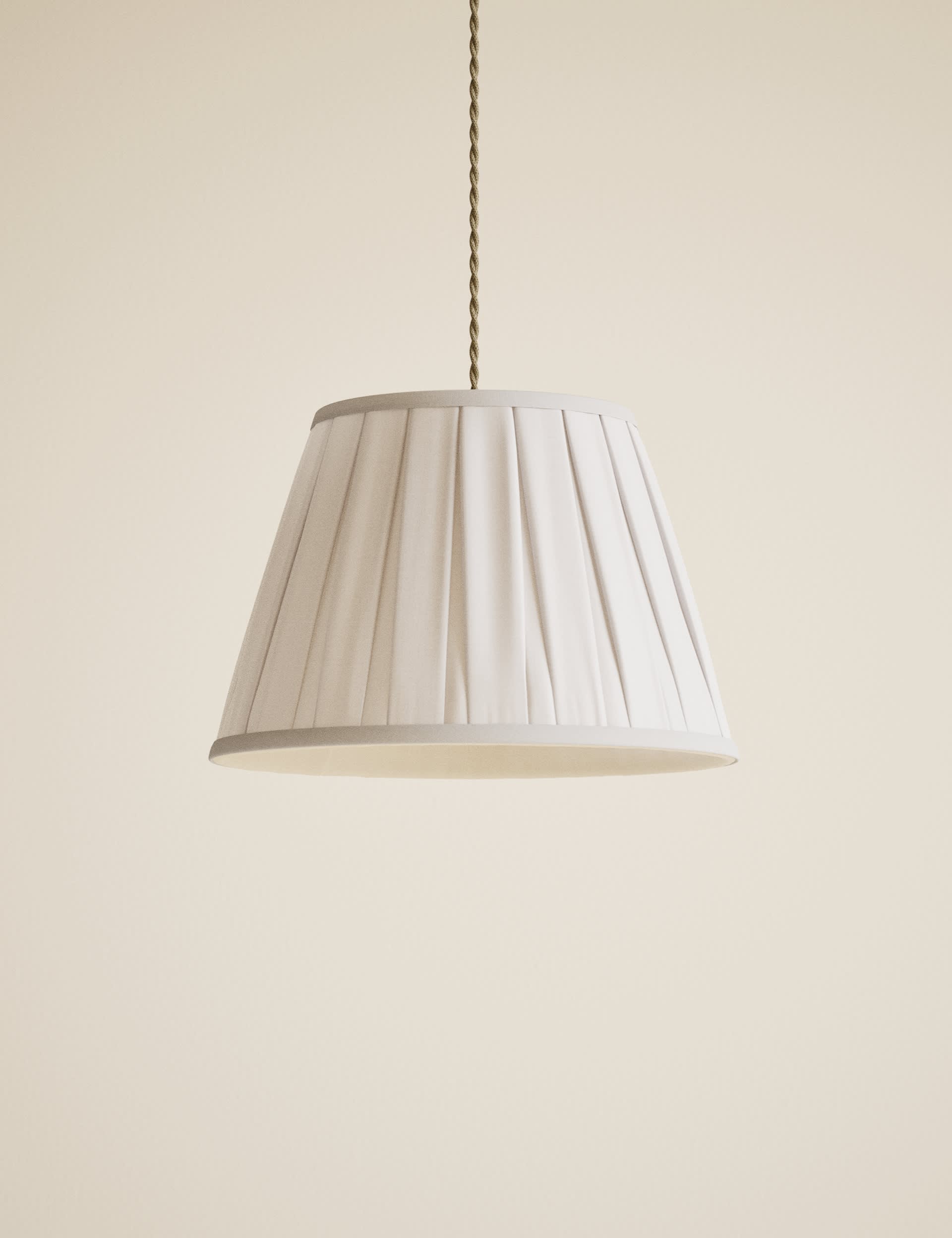 Fabric wide pleated lampshade, UK version