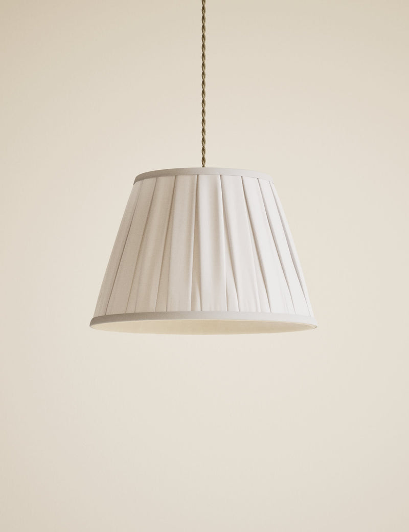 Fabric wide pleated lampshade, UK version