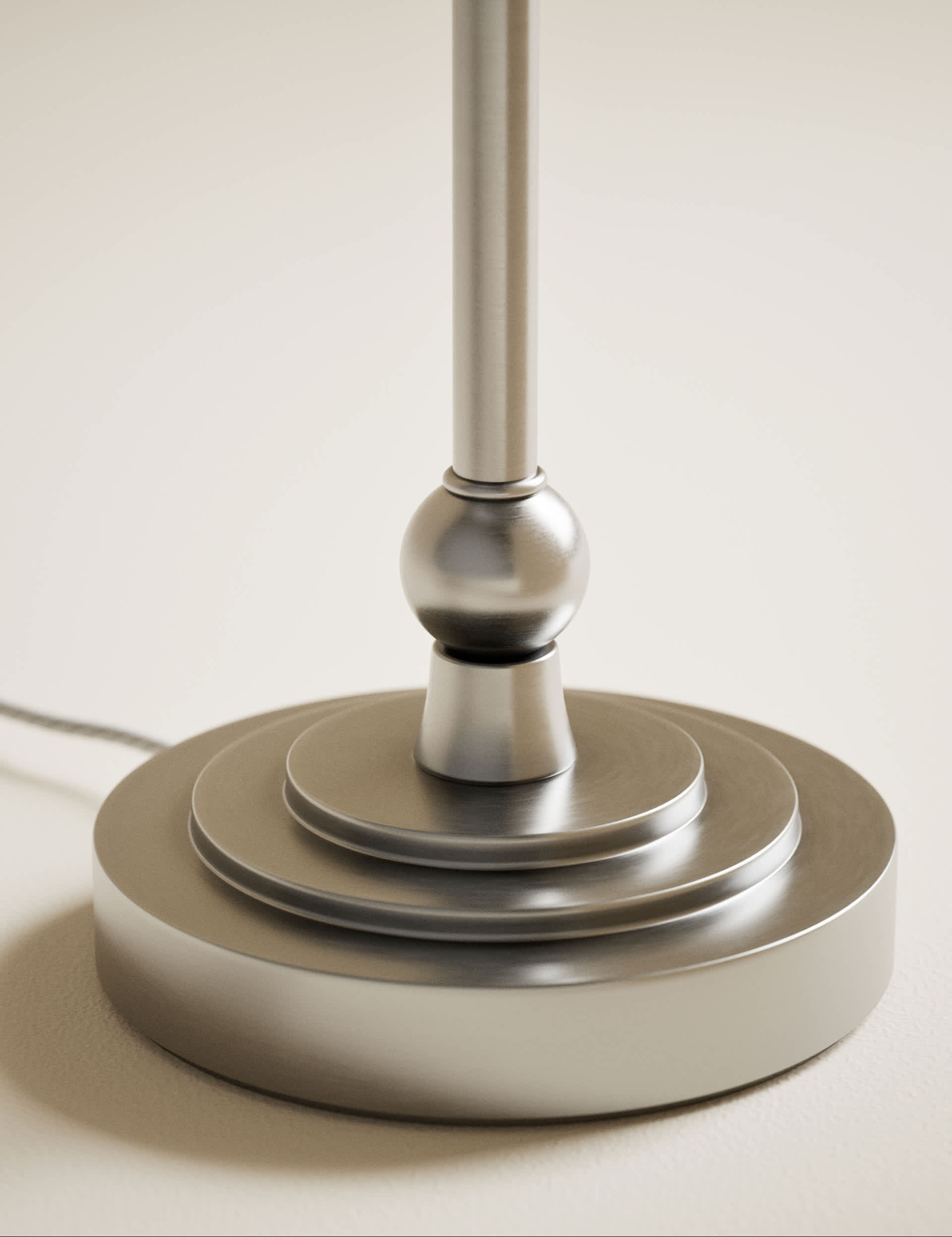Blair table lamp with metal finish and linen shade (British brand)