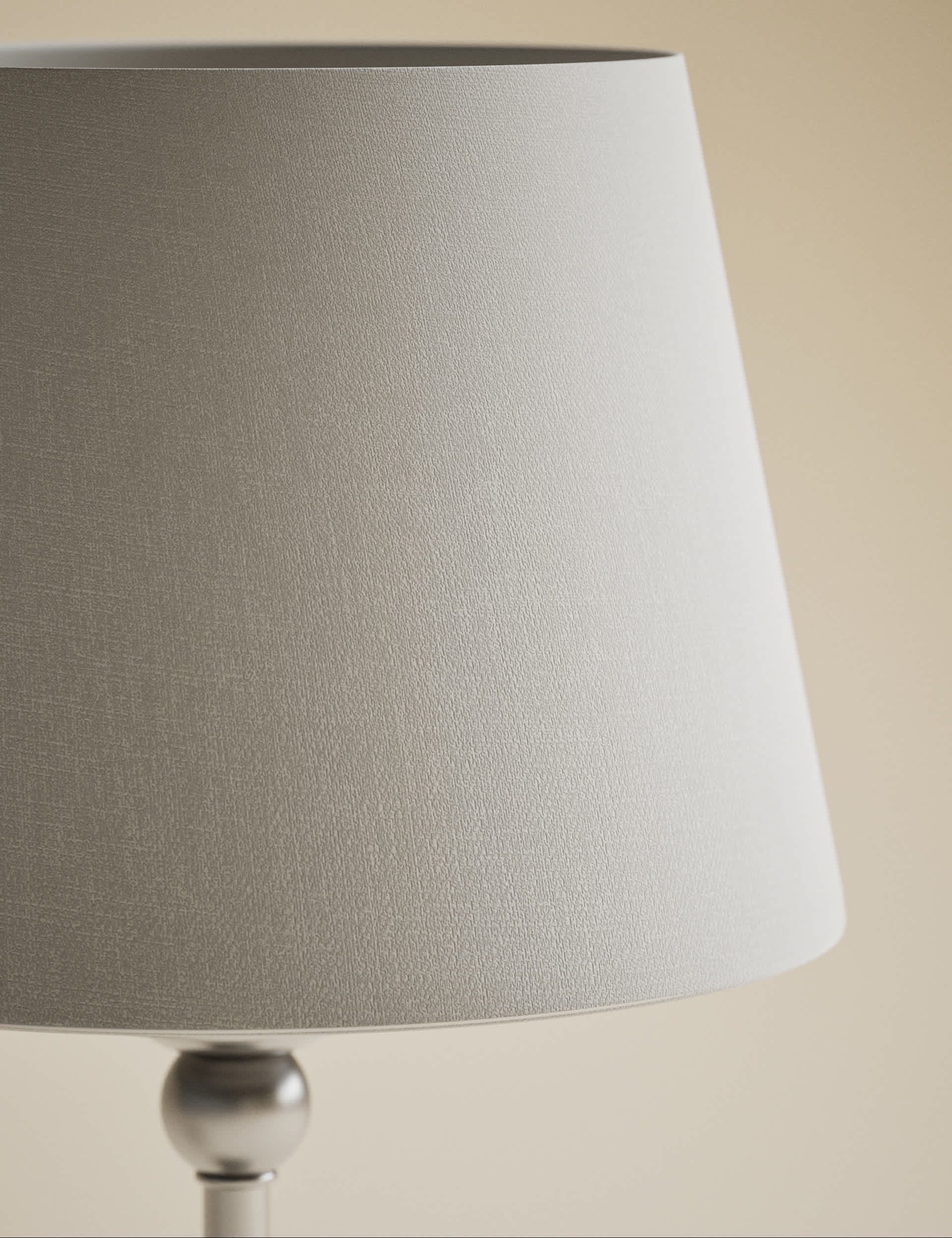Blair table lamp with metal finish and linen shade (British brand)