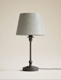 Blair table lamp with metal finish and linen shade (British brand)