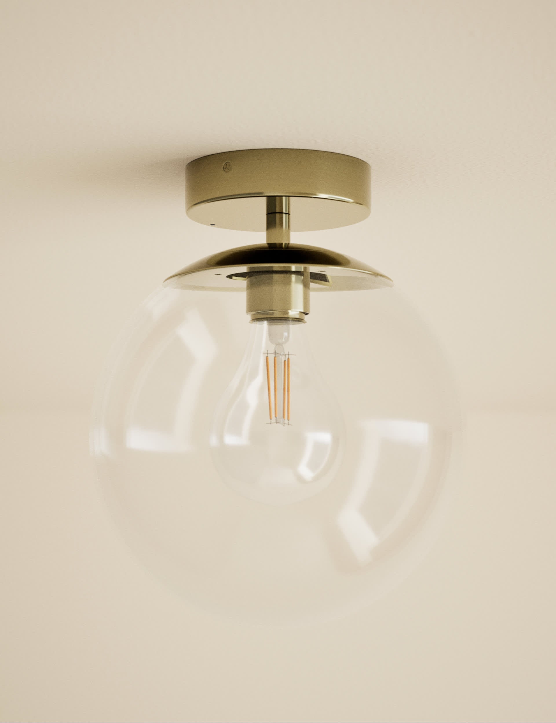Aurora flush ceiling light chrome, UK version