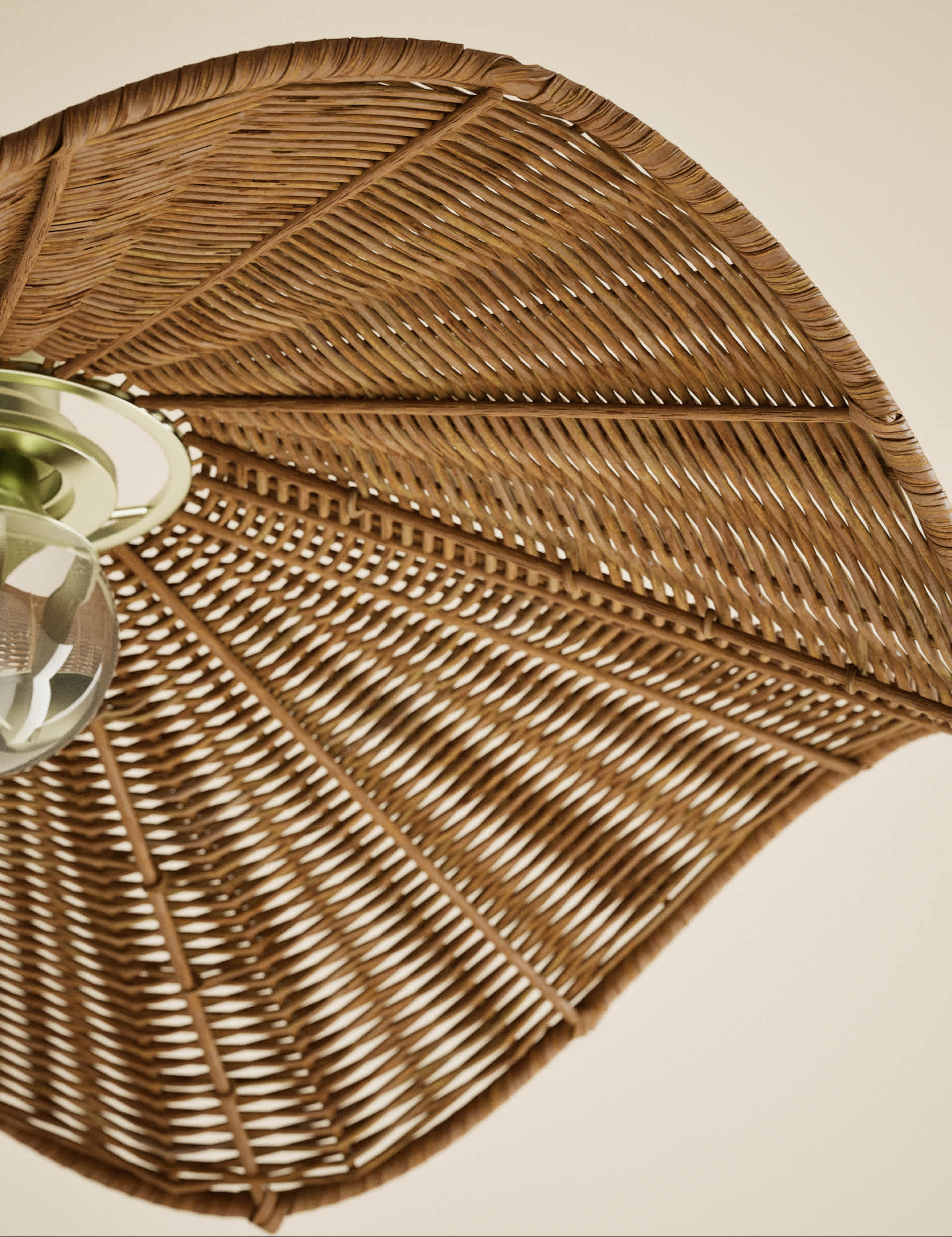 Rocco rattan ceiling lamp shade 45 cm diameter, imported from the UK