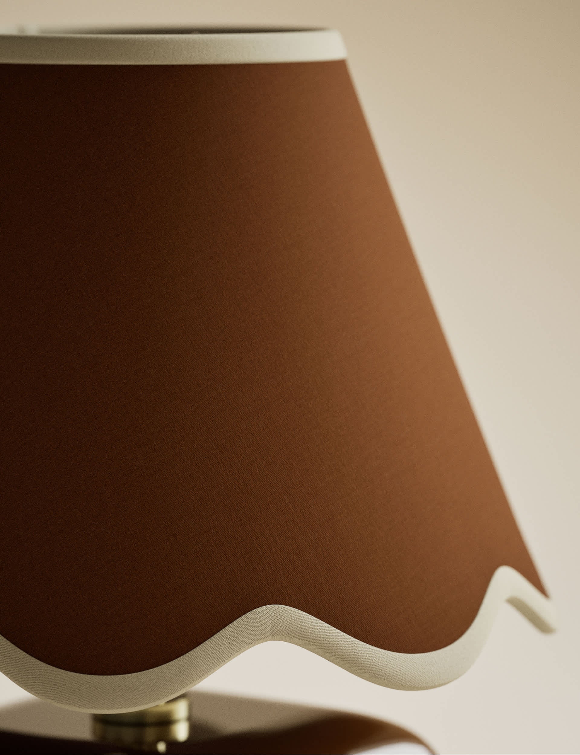 Checkerboard ceramic table lamp with scalloped shade, imported from the UK