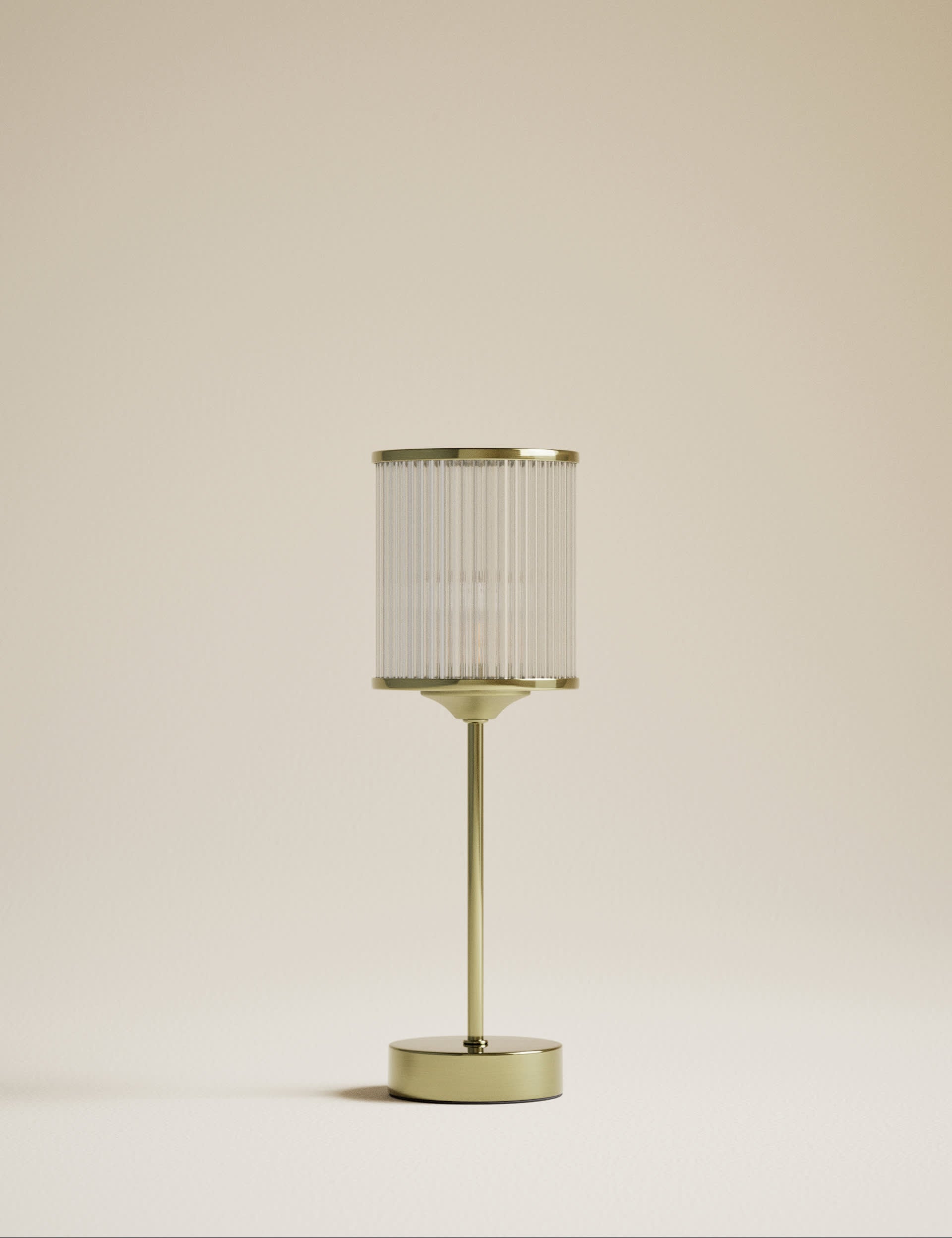 Monroe rechargeable table lamp satin brass finish - British product
