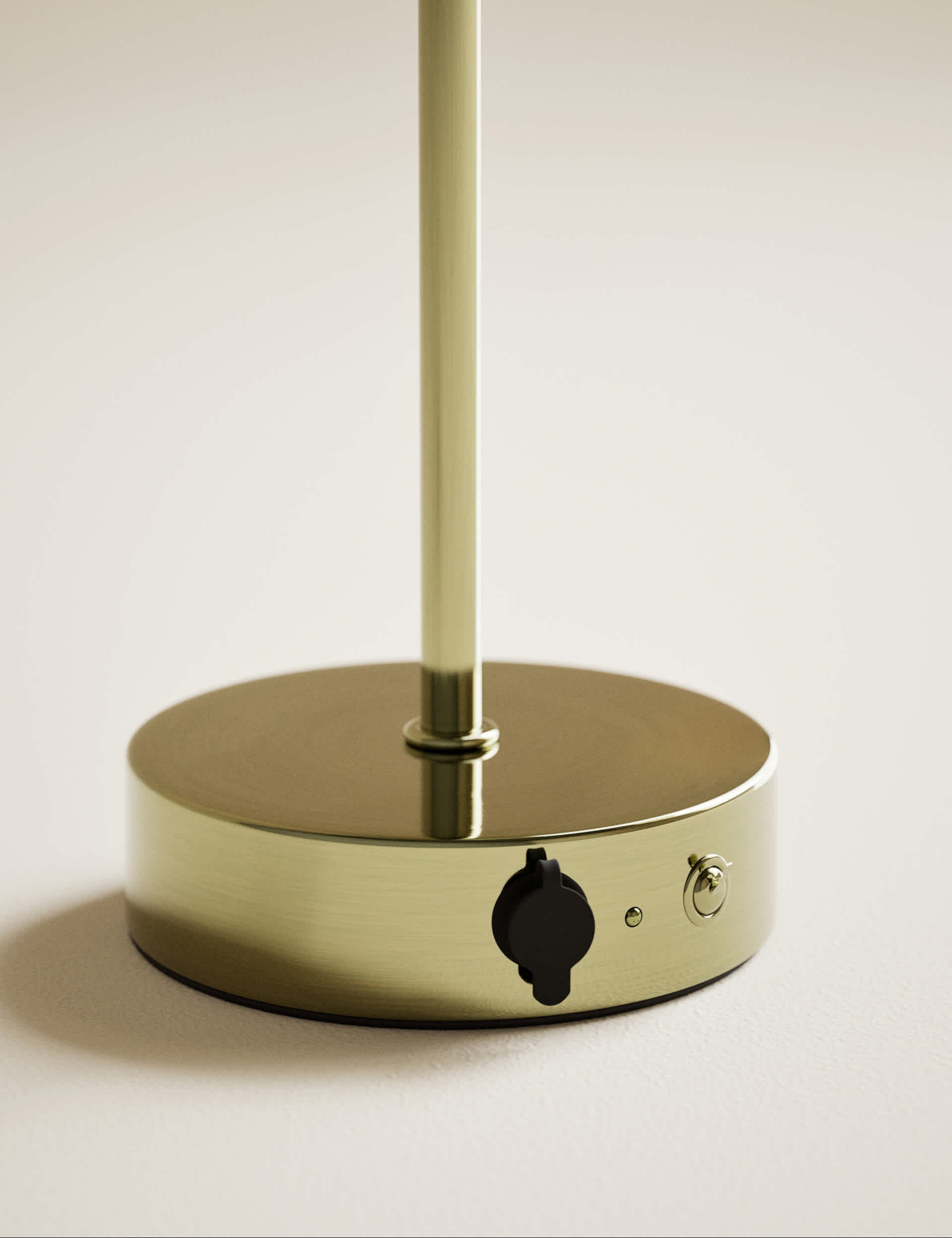 Monroe rechargeable table lamp satin brass finish - British product