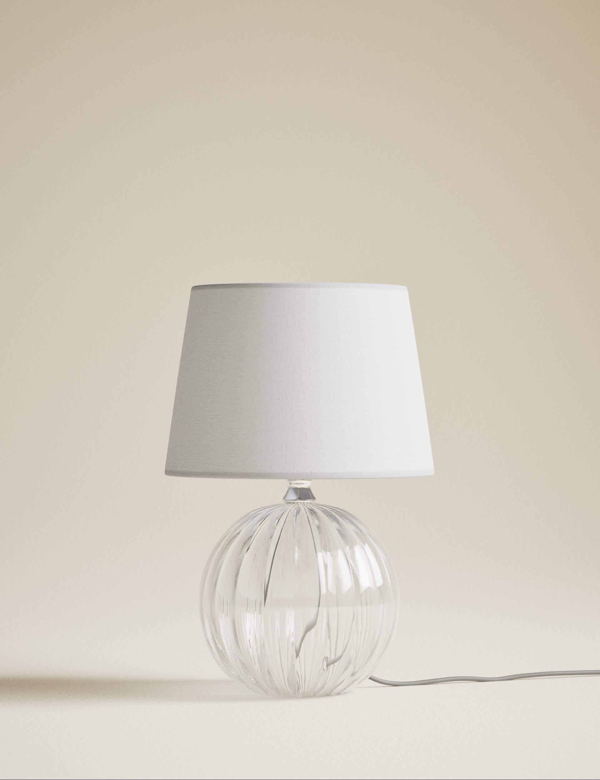 Glass table lamp with tapered shade 30 cm tall (British brand)