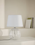 Glass table lamp with tapered shade 30 cm tall (British brand)