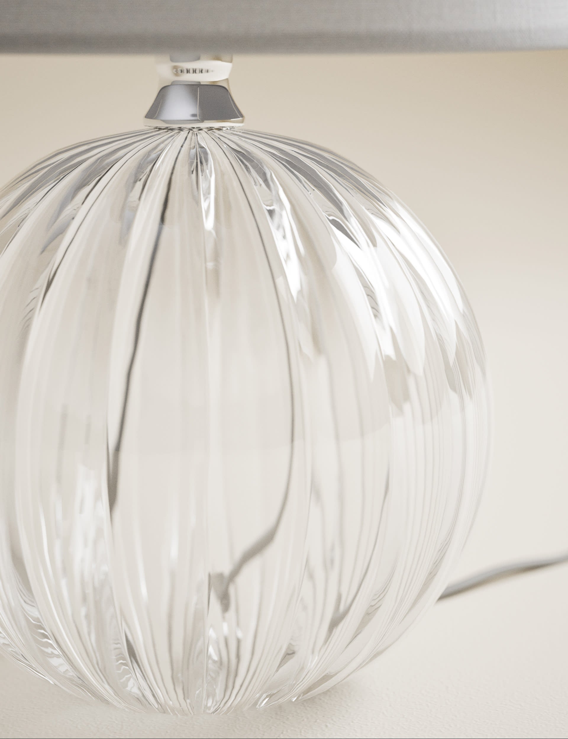 Glass table lamp with tapered shade 30 cm tall (British brand)