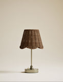 Wicker scallop rechargeable table lamp (British brand)