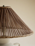 Remi table lamp glazed ceramic wicker shade 39.2 cm - British product
