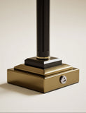 Column pillar rechargeable table lamp with pleated shade, UK version