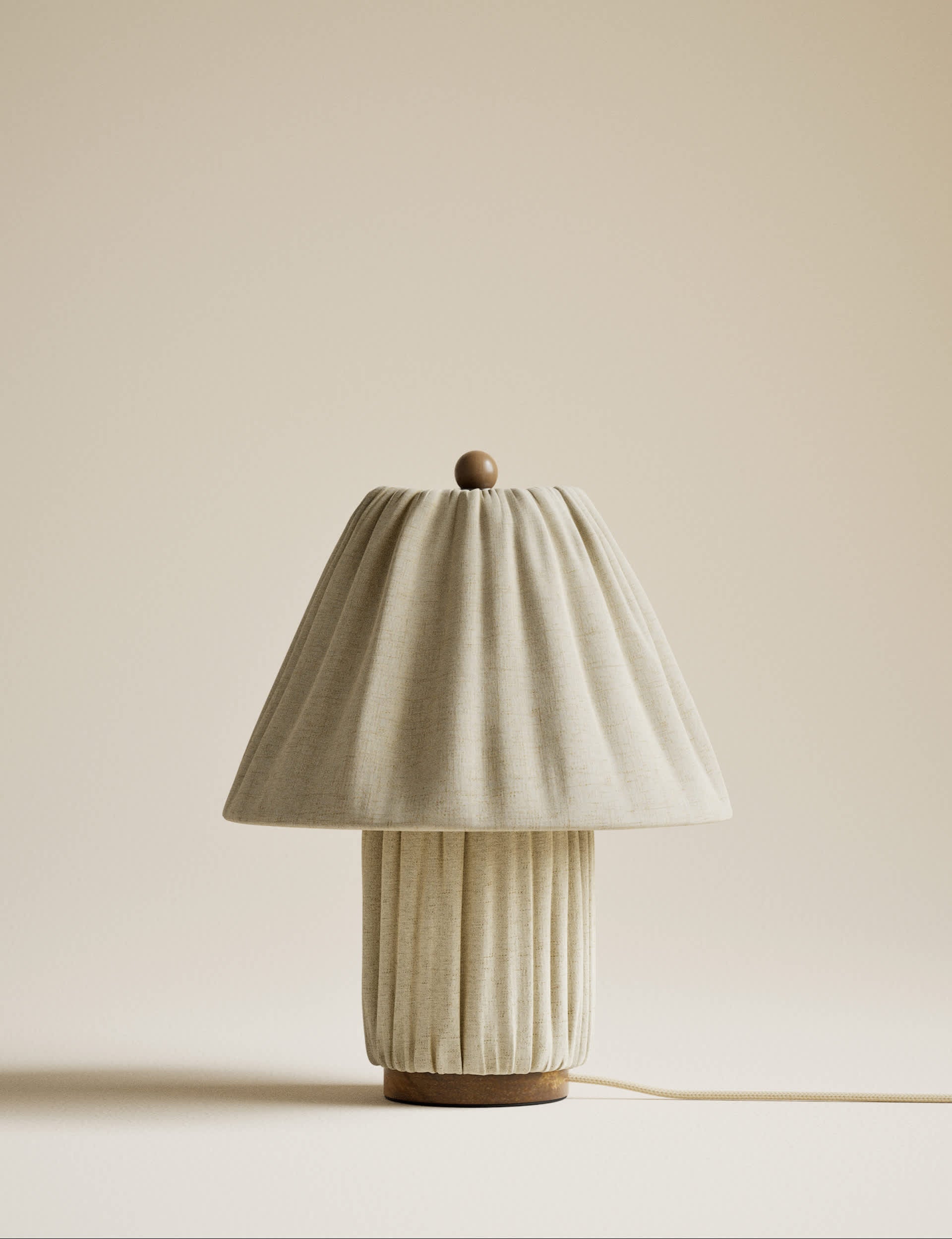 Soft Pleated Fabric Table Lamp (British brand)