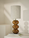 Tortoise shell glass twist base table lamp 54.1 cm, UK version
