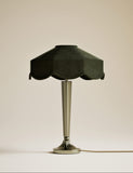Deco velvet scallop shade table lamp with brass base - British product