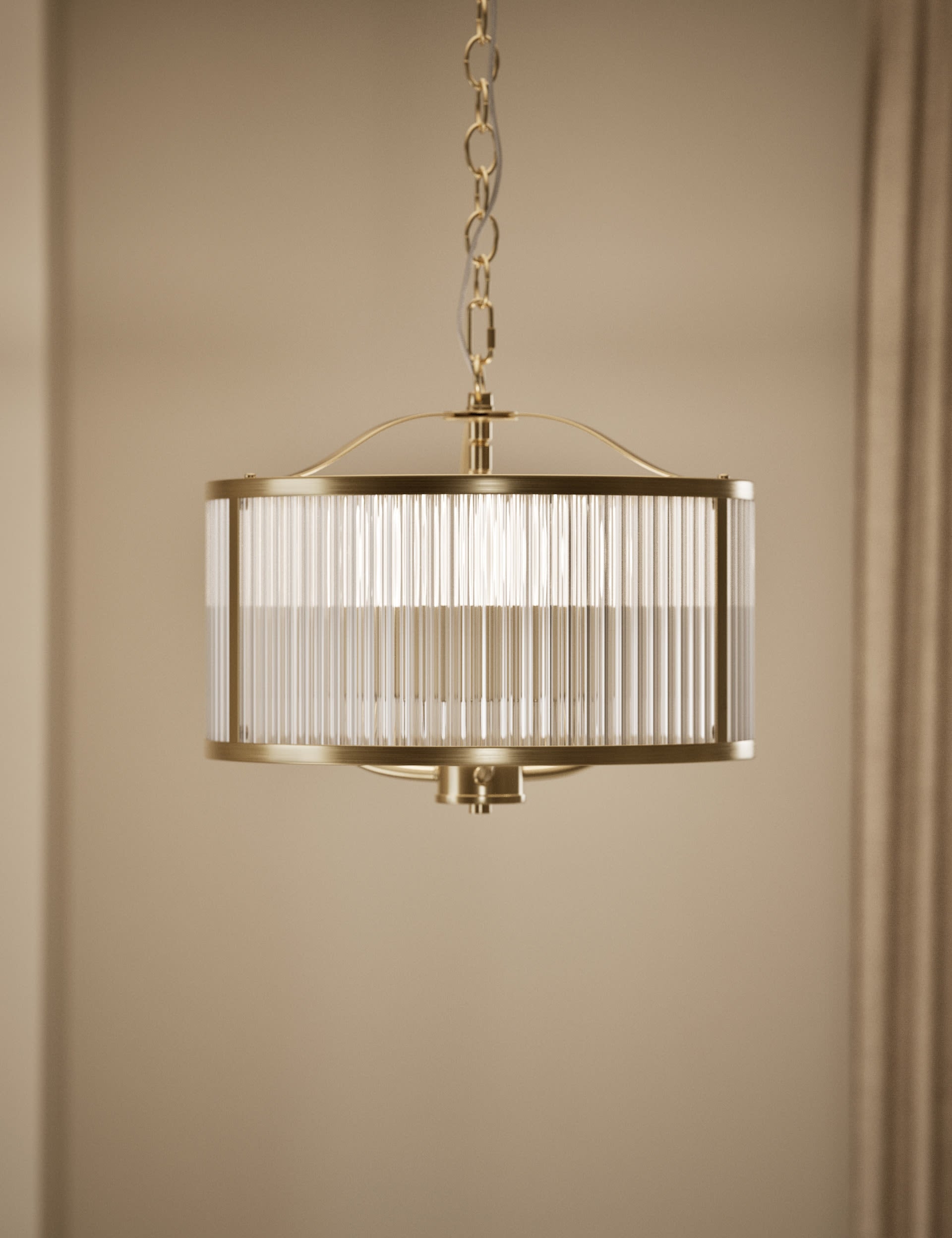 Monroe chrome pendant light 102cm (British brand)