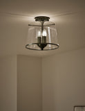 Elisabeth glass flush ceiling light with brass trims UK version