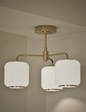Amelia flush ceiling light ribbed glass shades, imported from the UK